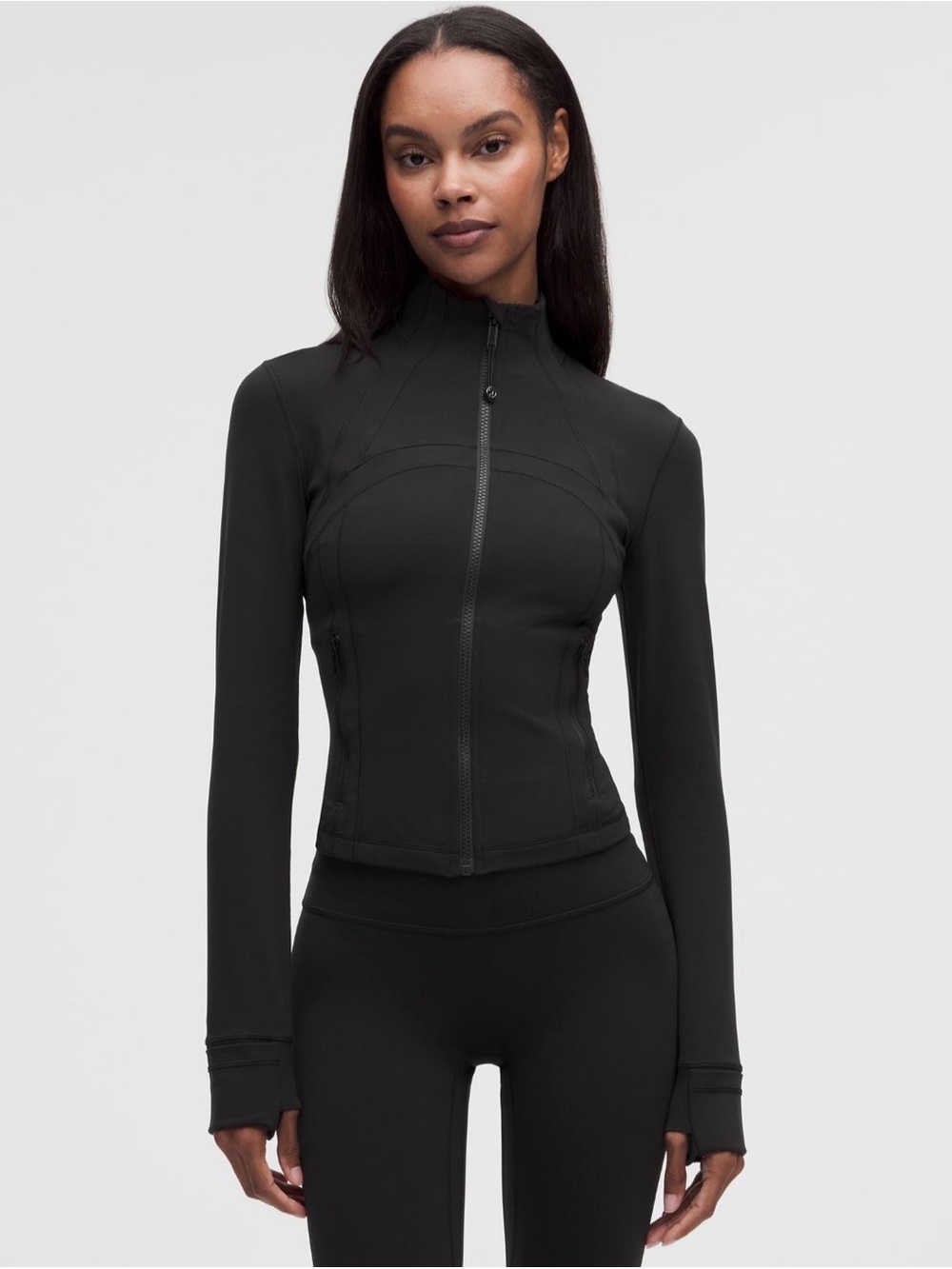 Never worn lululemon athletica Black Fitted Define Zip-Up Athletic Jacket